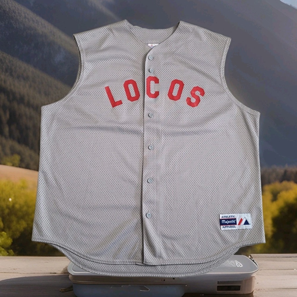 VTG 90s Majestic Jersey Mens 2X Athletic LOCOS Mesh Baseball Streetwear Made USA